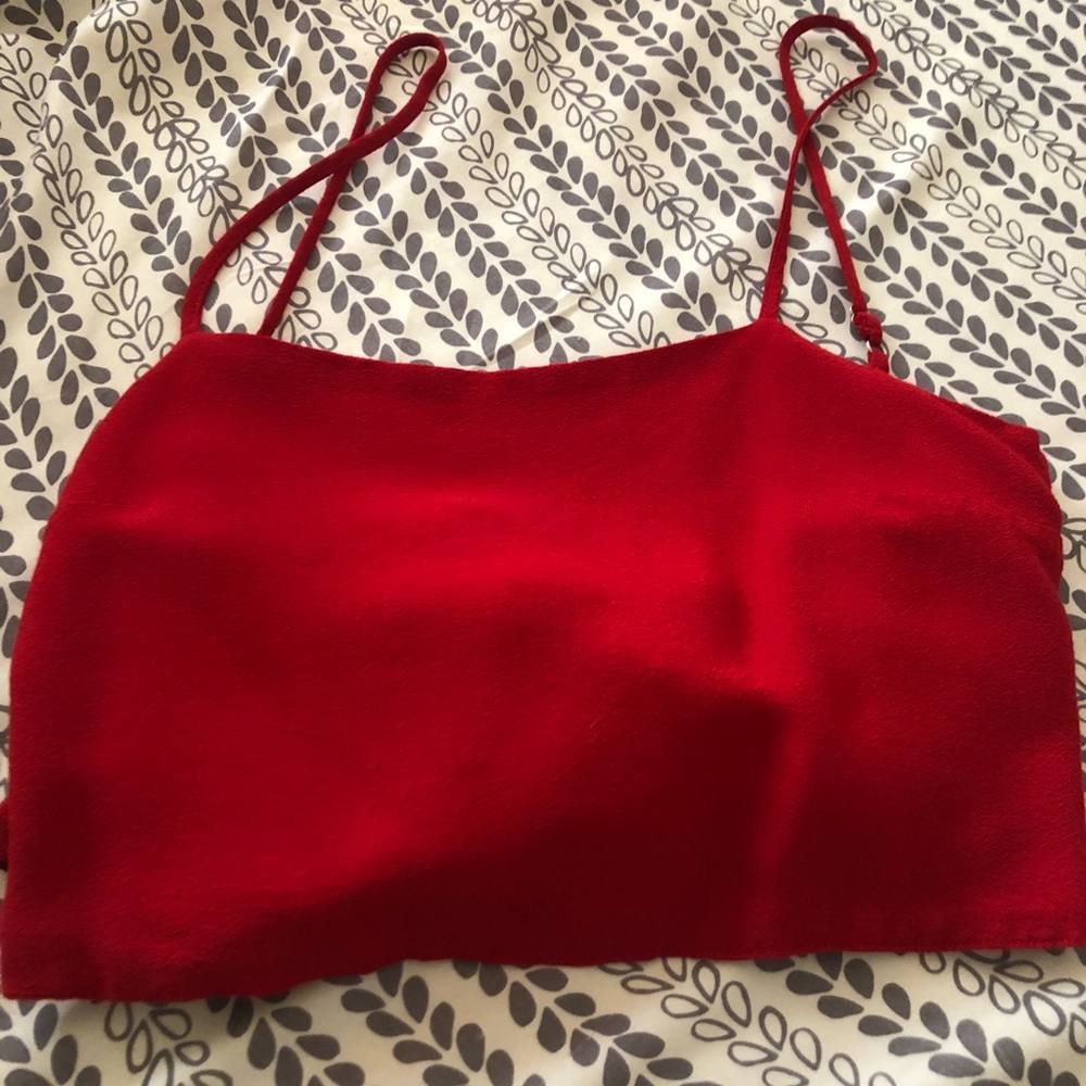 John Galt back tie crop top